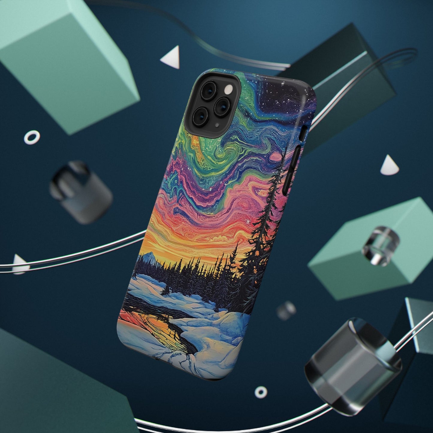 Nature-Inspired Impact-Resistant Phone Case - Vibrant Galaxy Sky Design