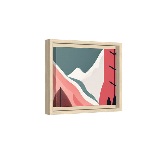 Framed Matte Canvas - Abstract Mountain Landscape Art Print