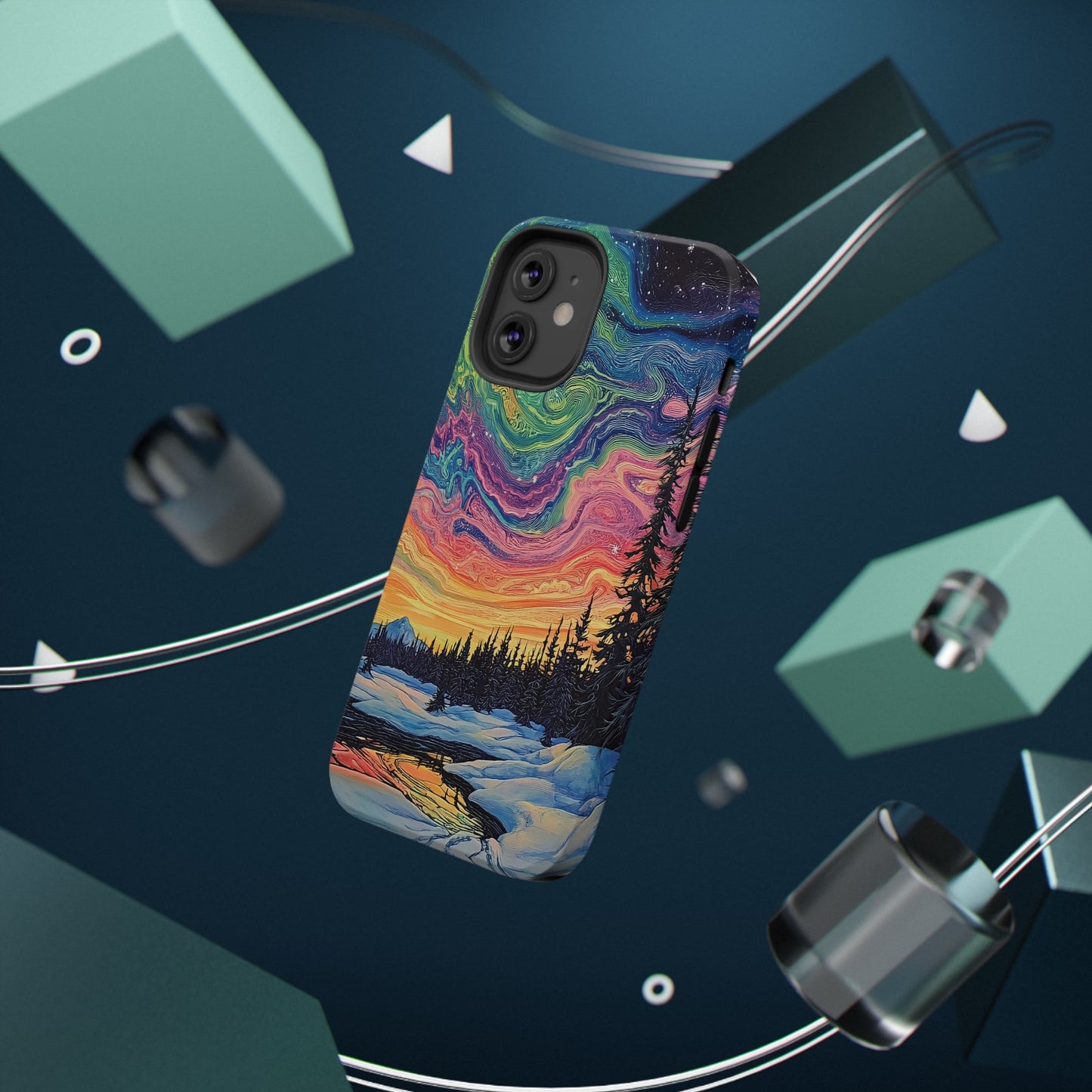 Nature-Inspired Impact-Resistant Phone Case - Vibrant Galaxy Sky Design