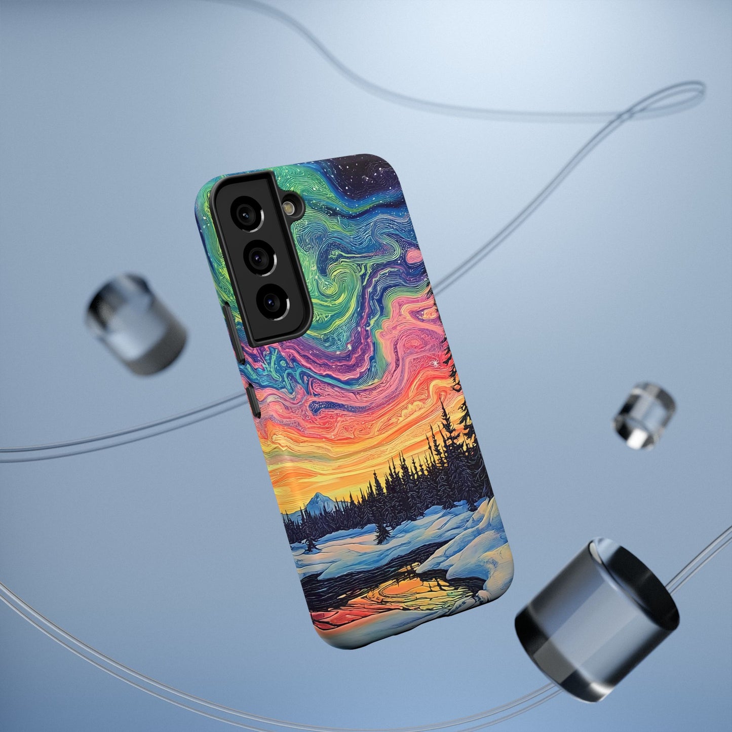 Nature-Inspired Impact-Resistant Phone Case - Vibrant Galaxy Sky Design