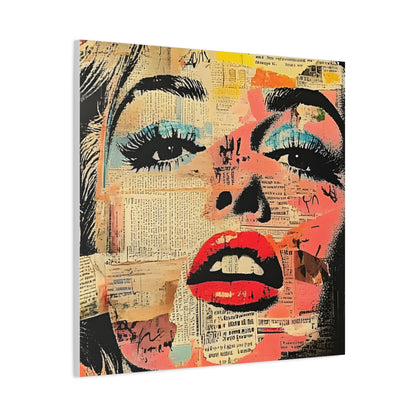 Canvas Wall Art Print, Retro Pop Culture Women 3 - Modern Home Decor, Wall Art, Gift for Art Lovers, Pop Art, Unique Gift for Her