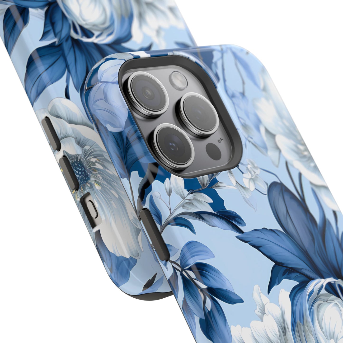 Elegant Blue Floral Phone Case