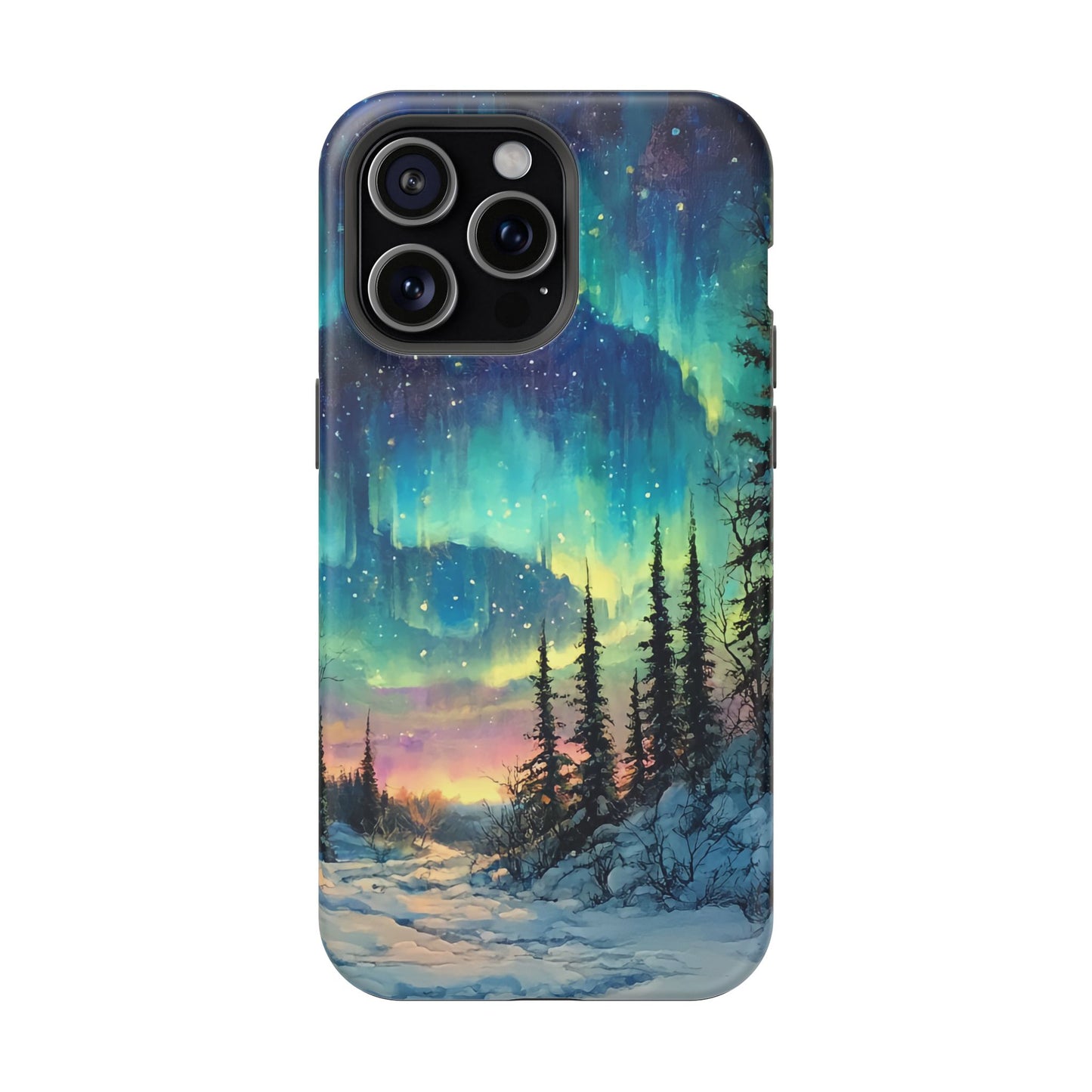 Aurora Borealis Impact-Resistant Phone Case - Durable Protection with Stunning Northern Lights Design