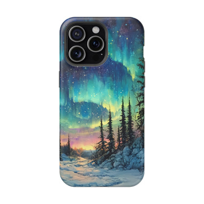 Aurora Borealis Impact-Resistant Phone Case - Durable Protection with Stunning Northern Lights Design