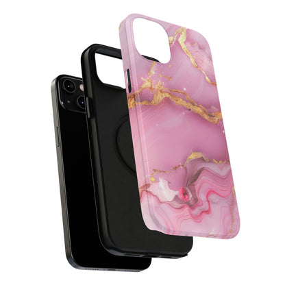 Elegant Marble Phone Case - Pink & Gold