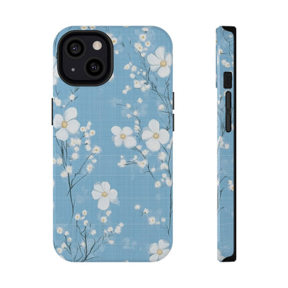 Powder Blue Floral Impact-Resistant Phone Case
