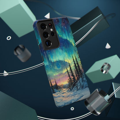 Aurora Borealis Impact-Resistant Phone Case - Durable Protection with Stunning Northern Lights Design
