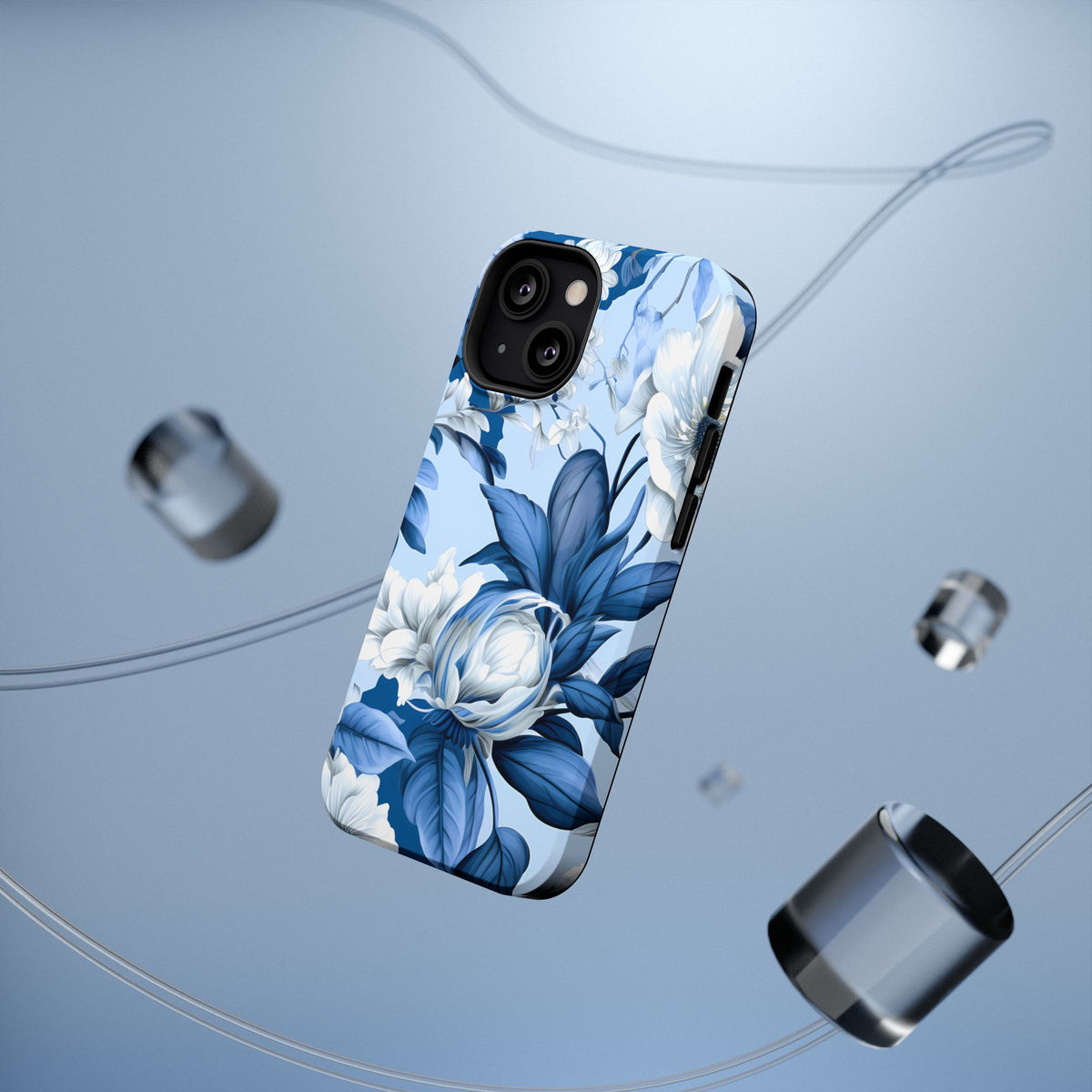 Elegant Blue Floral Phone Case