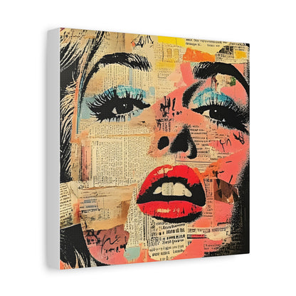 Canvas Wall Art Print, Retro Pop Culture Women 3 - Modern Home Decor, Wall Art, Gift for Art Lovers, Pop Art, Unique Gift for Her