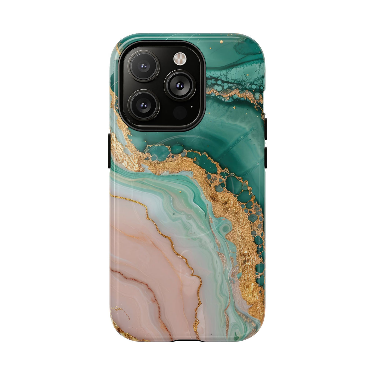 Green and Gold Marble phone case -Tough Magnetic iPhone Case