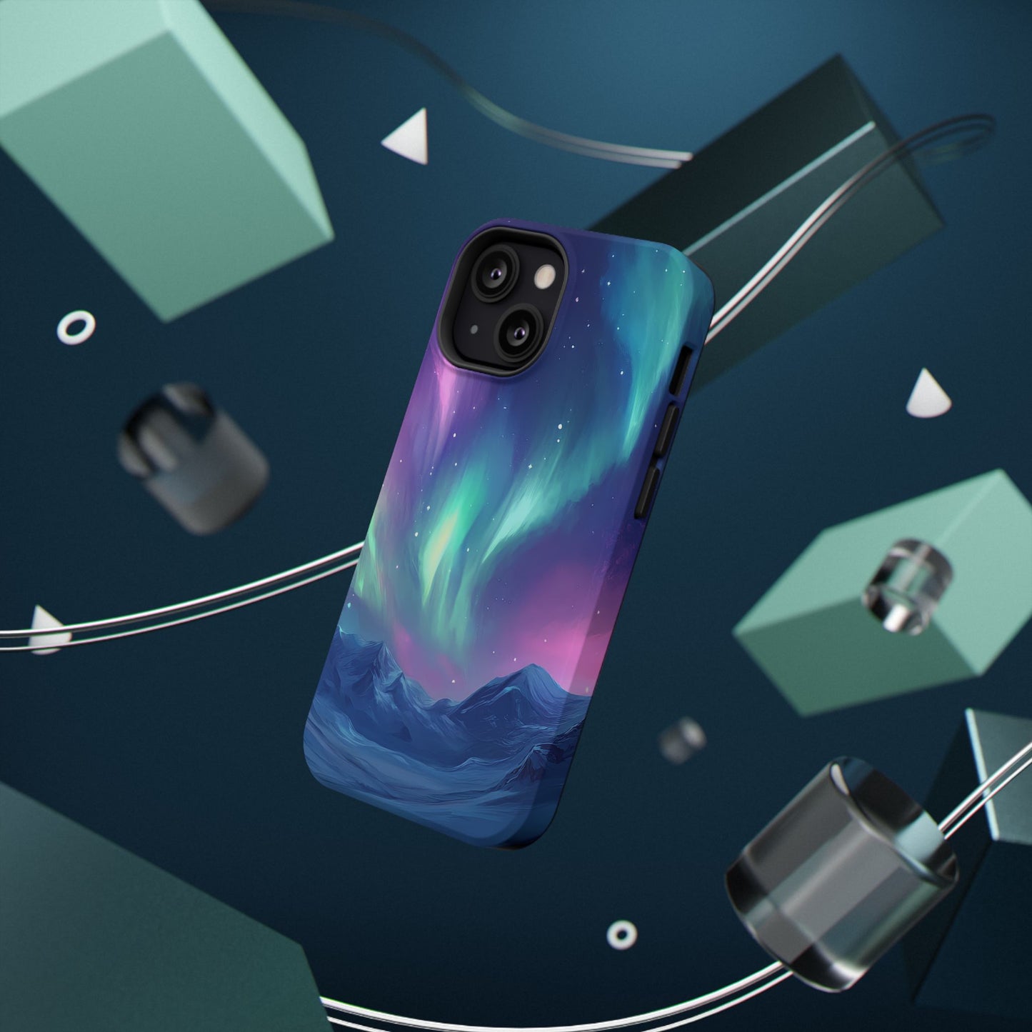 Aurora Borealis Impact-Resistant Phone Case - Colorful Northern Lights Design-2