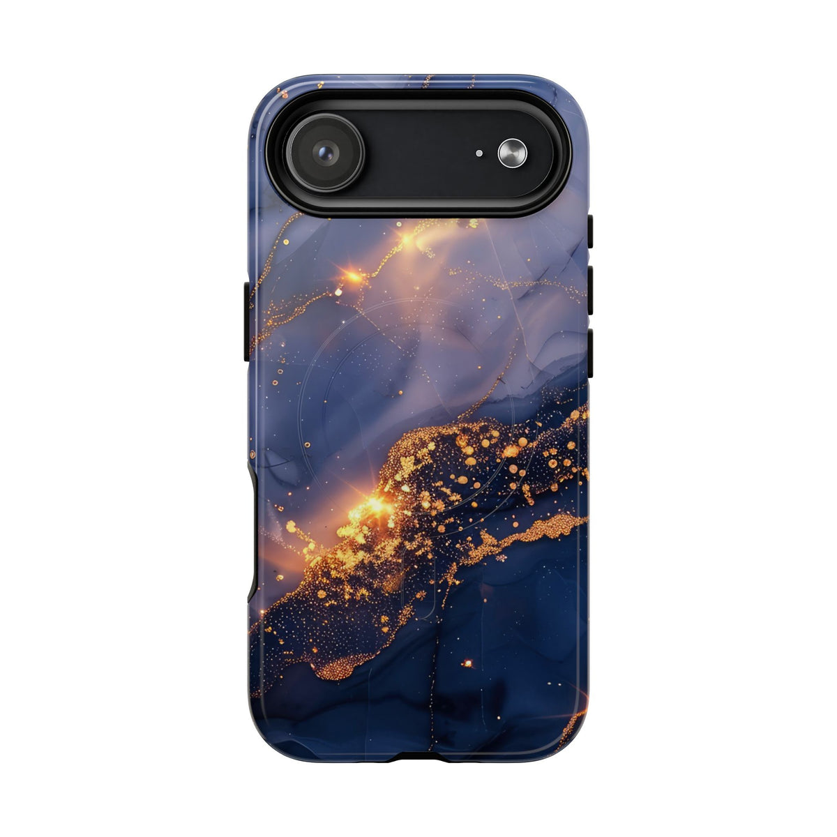Black and Gold Marble phone case -Tough Magnetic iPhone Case