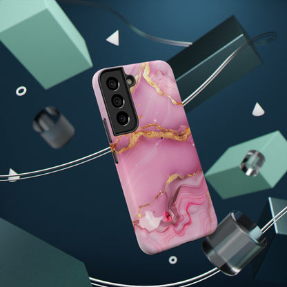 Elegant Marble Phone Case - Pink & Gold