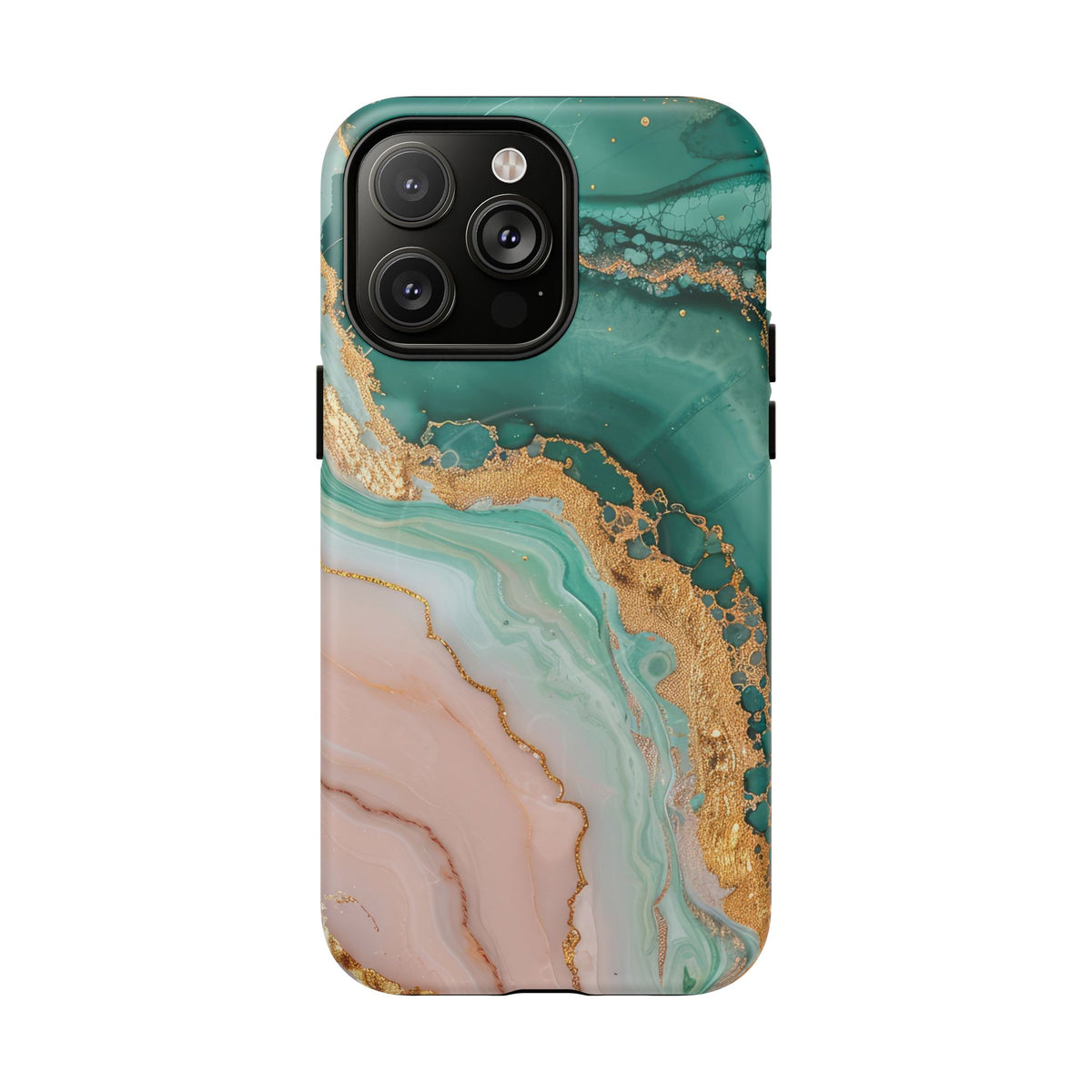 Green and Gold Marble phone case -Tough Magnetic iPhone Case