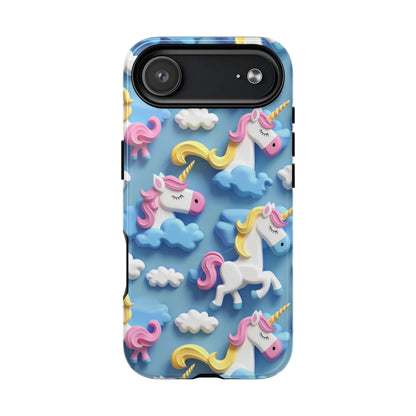 Whimsical Unicorn Blue Phone Case -Tough Magnetic iPhone Cover