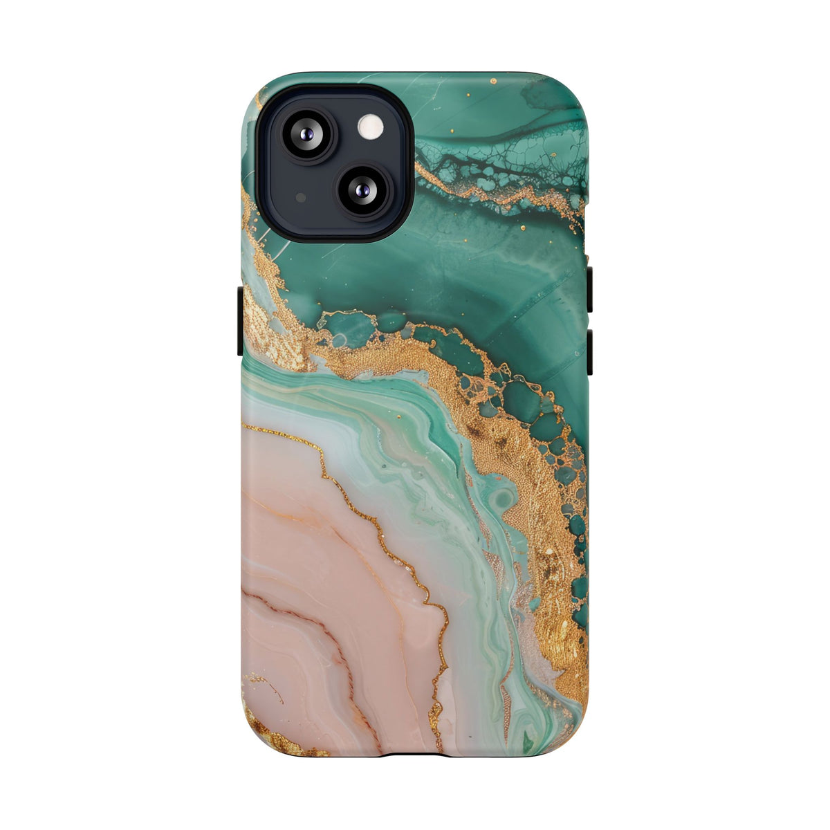 Green and Gold Marble phone case -Tough Magnetic iPhone Case
