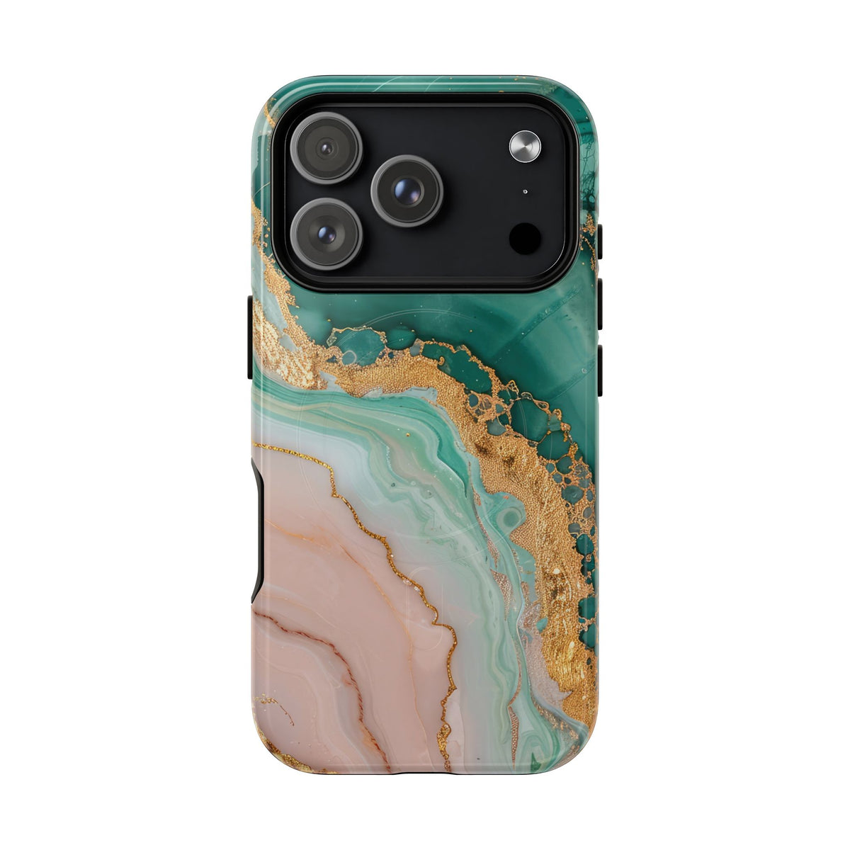 Green and Gold Marble phone case -Tough Magnetic iPhone Case