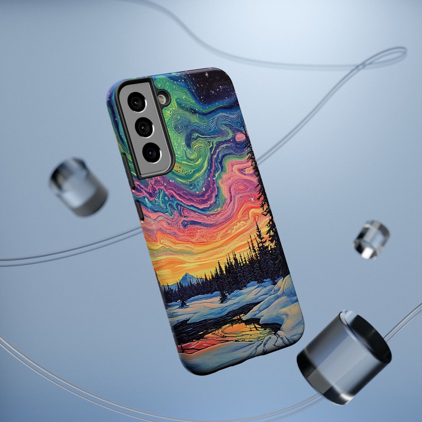 Nature-Inspired Impact-Resistant Phone Case - Vibrant Galaxy Sky Design