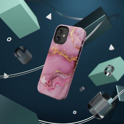 Elegant Marble Phone Case - Pink & Gold