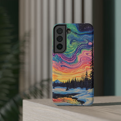 Nature-Inspired Impact-Resistant Phone Case - Vibrant Galaxy Sky Design