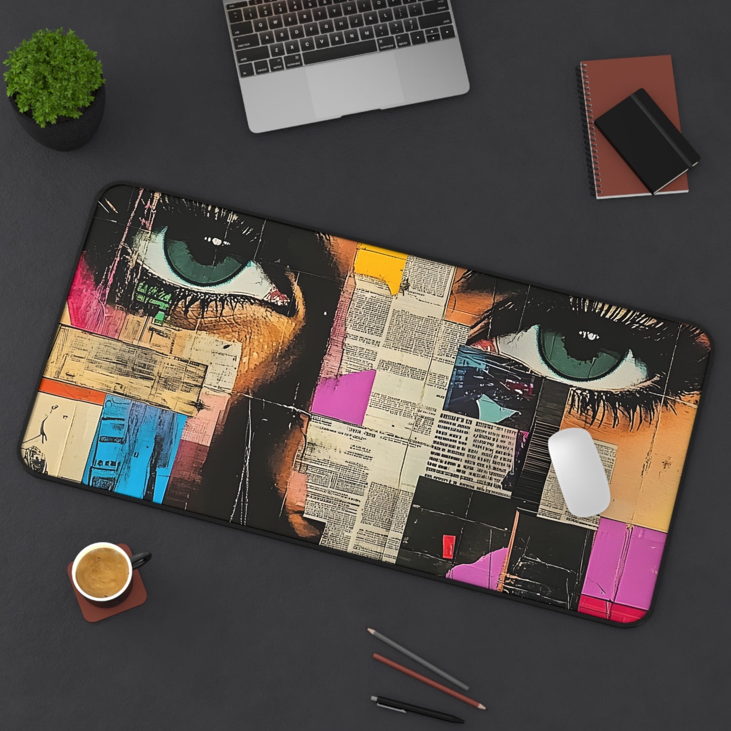Pop Art Desk Mat — Retro Newspaper Pop Art Mouse Pad 6