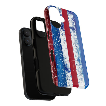 Patriotic Stripes Phone Case | Bold American Flag Design -Tough Magnetic iPhone Cover