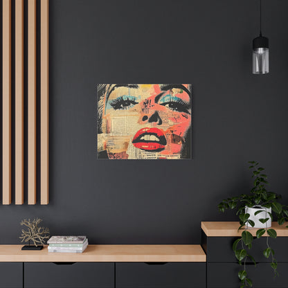 Canvas Wall Art Print, Retro Pop Culture Women 3 - Modern Home Decor, Wall Art, Gift for Art Lovers, Pop Art, Unique Gift for Her
