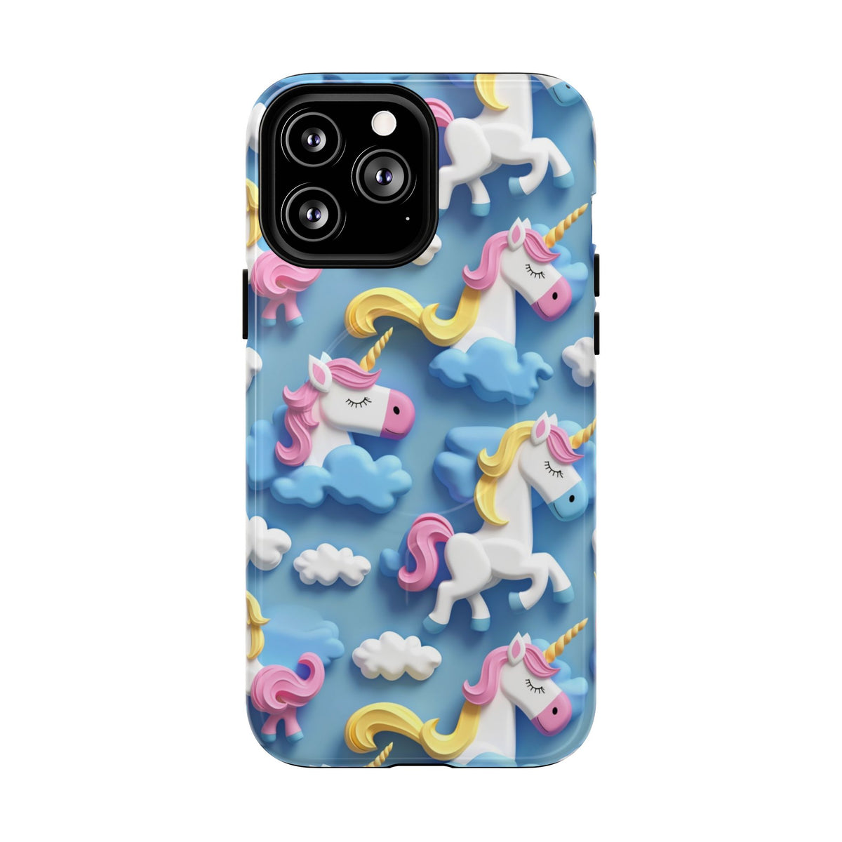Whimsical Unicorn Blue Phone Case -Tough Magnetic iPhone Cover
