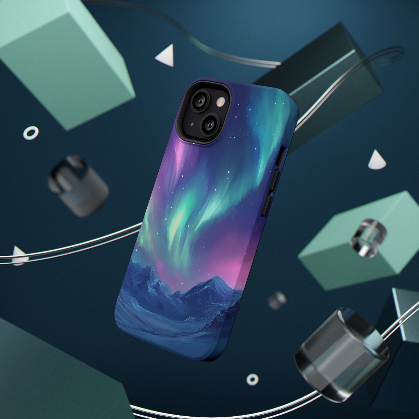 Aurora Borealis Impact-Resistant Phone Case - Colorful Northern Lights Design-2