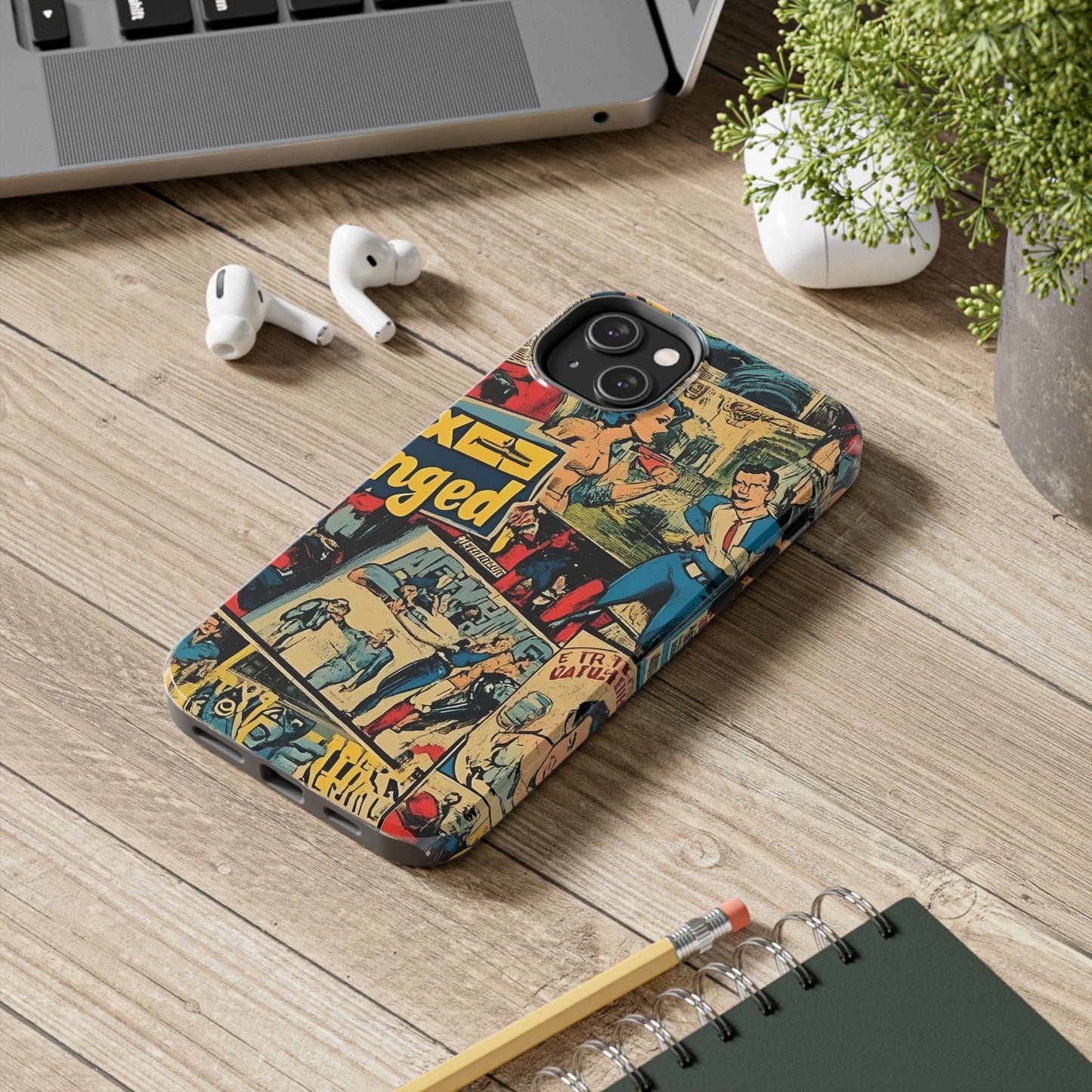 Vintage Comic - Tough Phone Cases, Superhero Phone Covers