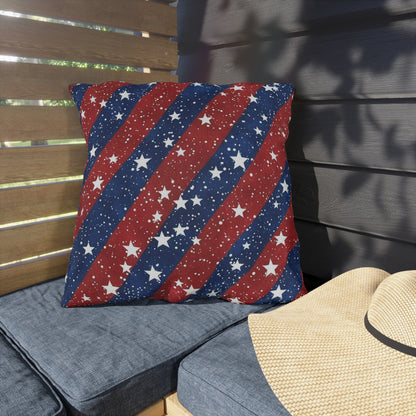Patriotic Outdoor Pillows - Red, White & Blue Star Design for Summer Celebrations