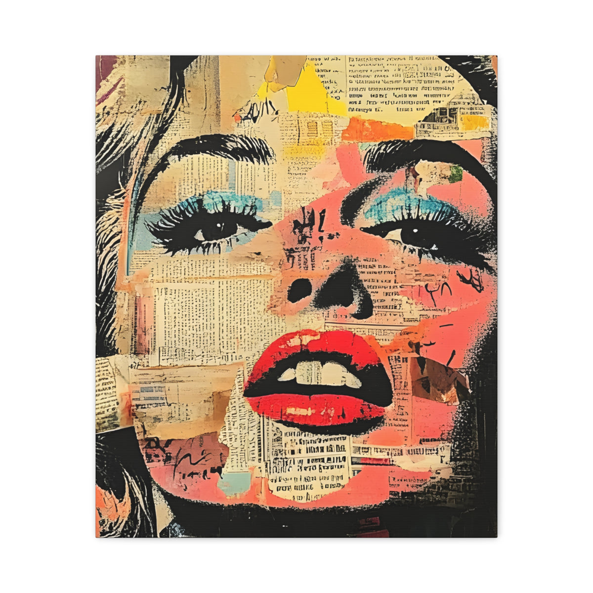 Canvas Wall Art Print, Retro Pop Culture Women 3 - Modern Home Decor, Wall Art, Gift for Art Lovers, Pop Art, Unique Gift for Her