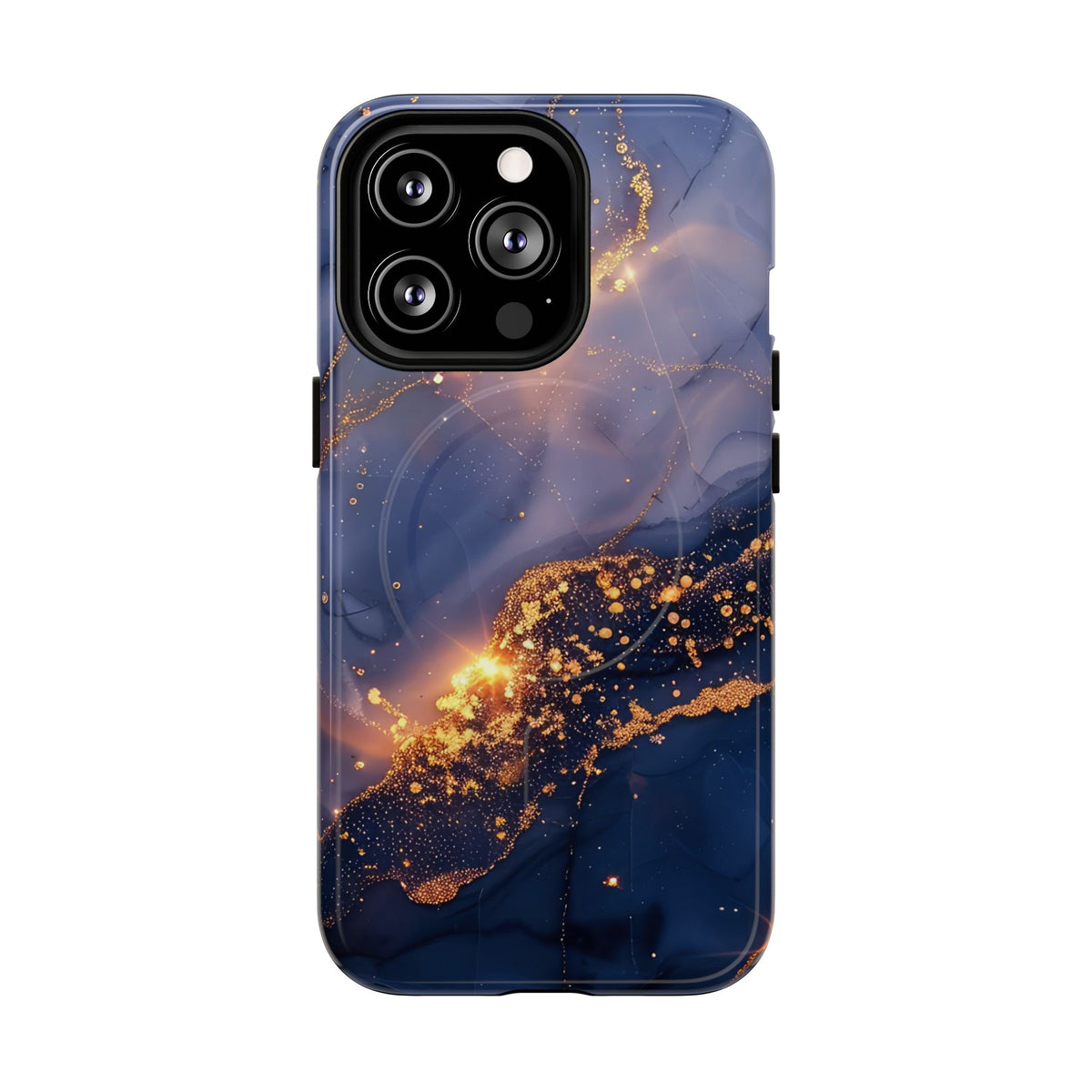 Black and Gold Marble phone case -Tough Magnetic iPhone Case