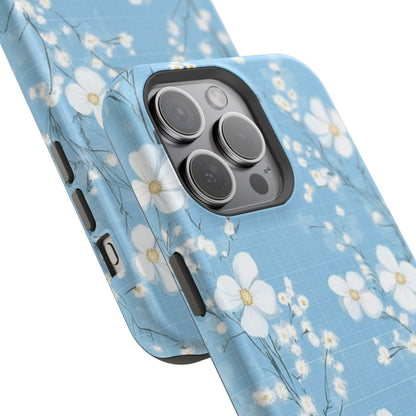 Powder Blue Floral Impact-Resistant Phone Case