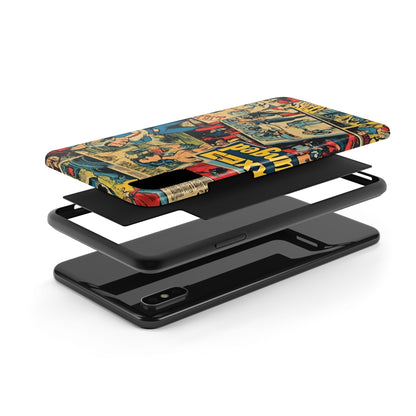 Vintage Comic - Tough Phone Cases, Superhero Phone Covers