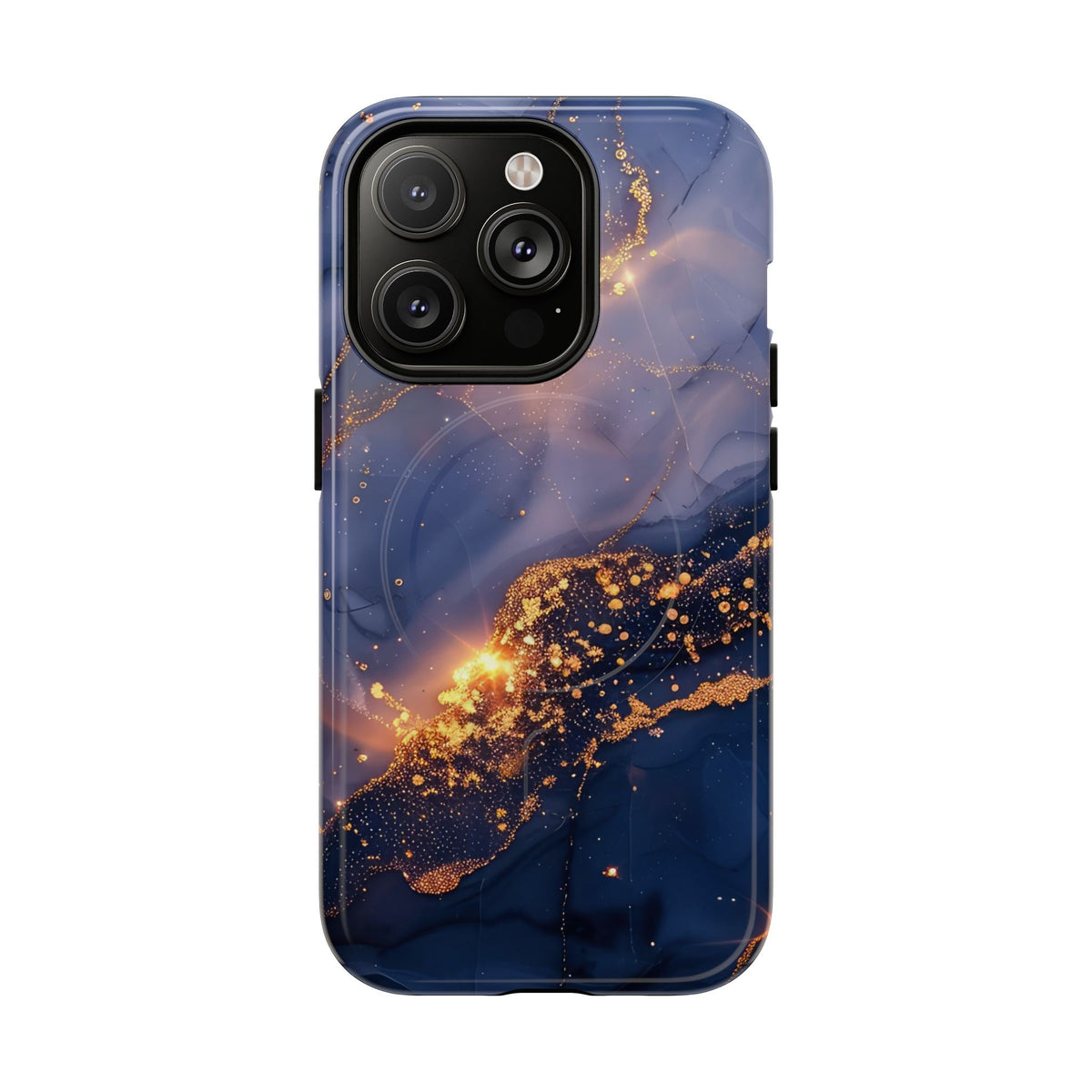Black and Gold Marble phone case -Tough Magnetic iPhone Case