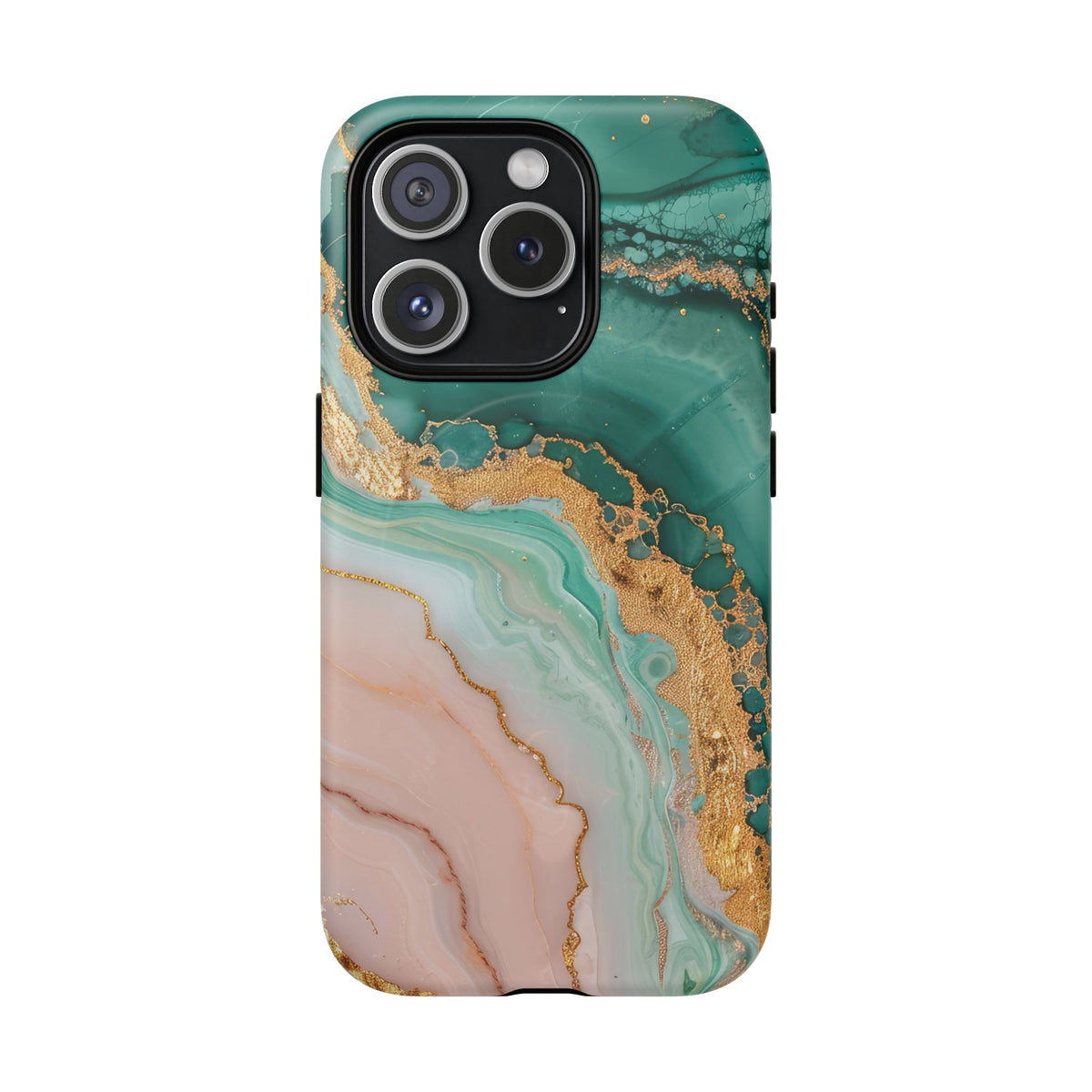 Green and Gold Marble phone case -Tough Magnetic iPhone Case