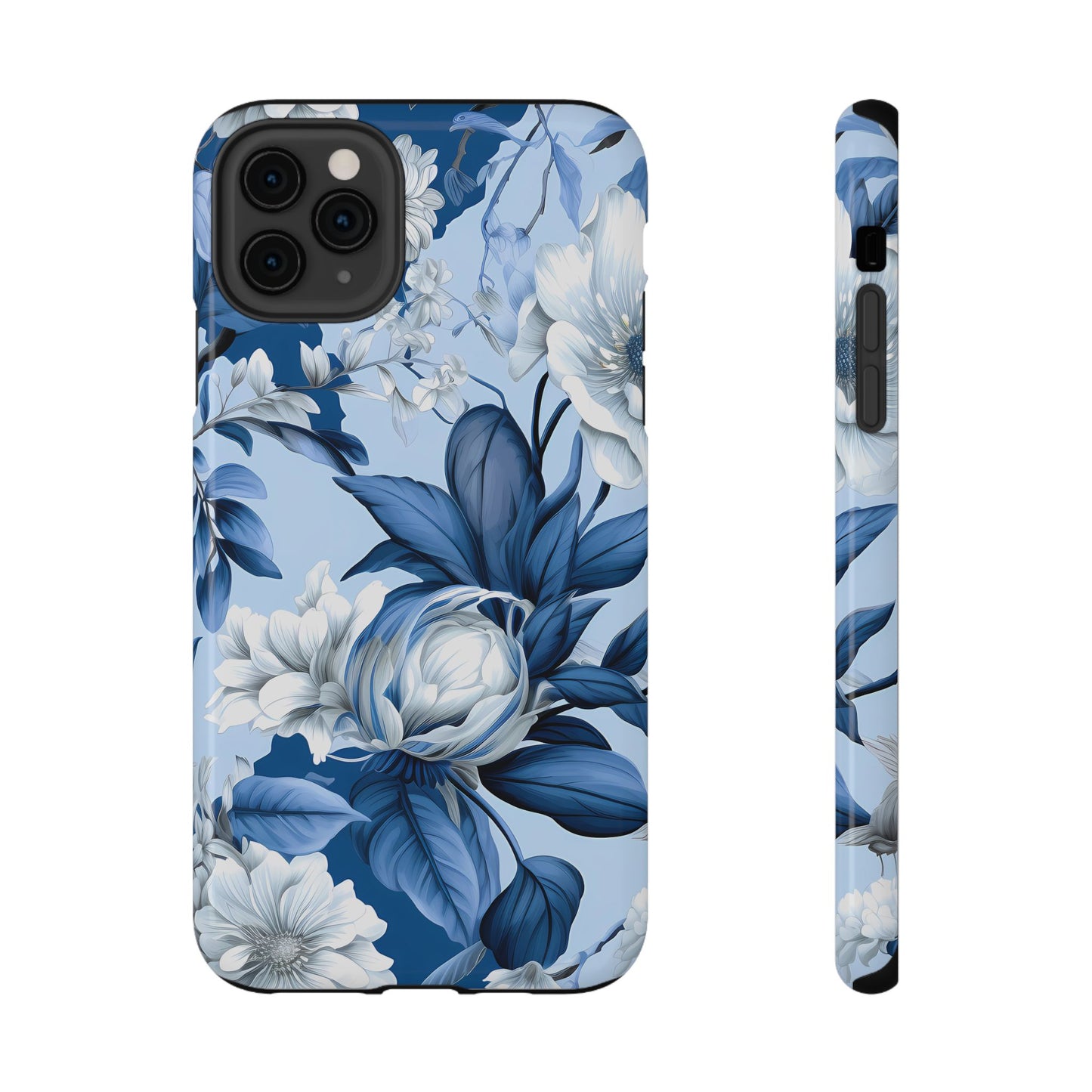 Elegant Blue Floral Phone Case