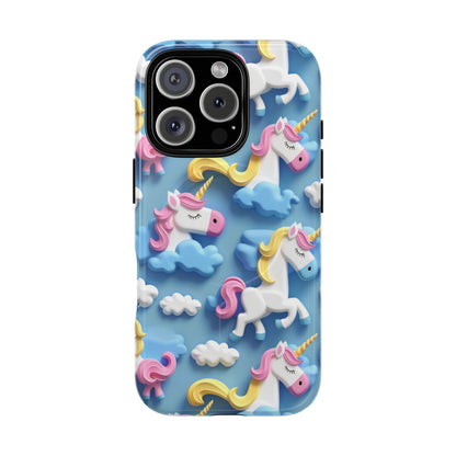 Whimsical Unicorn Blue Phone Case -Tough Magnetic iPhone Cover