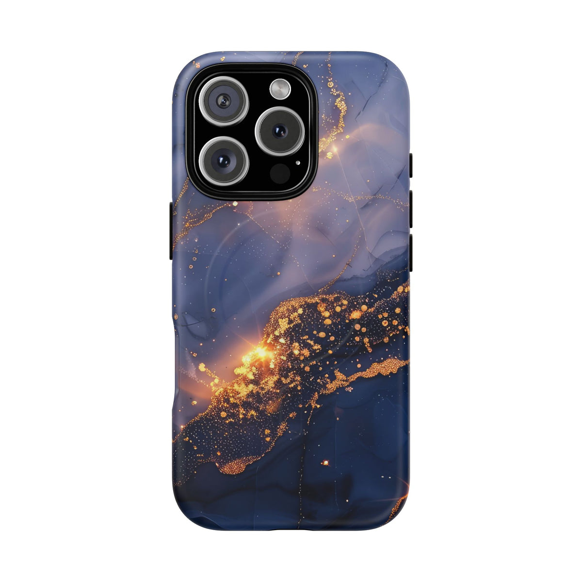 Black and Gold Marble phone case -Tough Magnetic iPhone Case