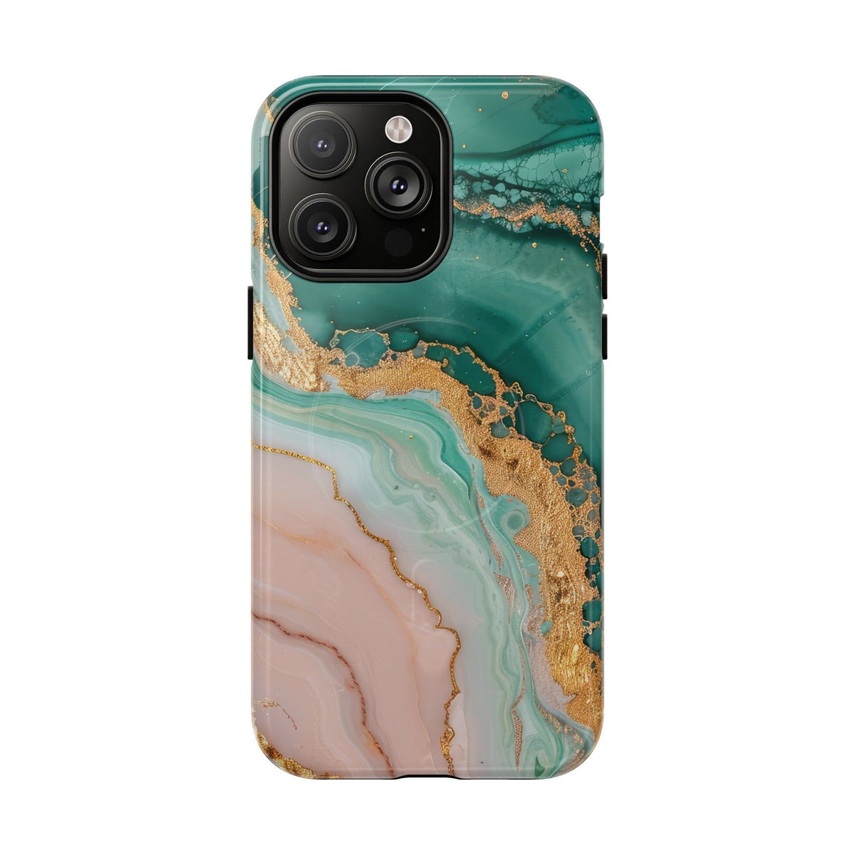 Green and Gold Marble phone case -Tough Magnetic iPhone Case