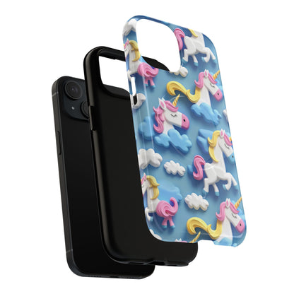 Whimsical Unicorn Blue Phone Case -Tough Magnetic iPhone Cover