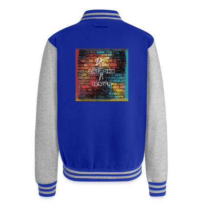 Brick Wall Art -  Letterman Jacket - royal/heather grey