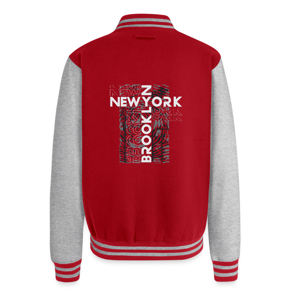 Brooklyn NY-  Letterman Jacket - red/heather grey