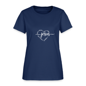 Jesus Heart - Women's T-Shirt -  blue dusk