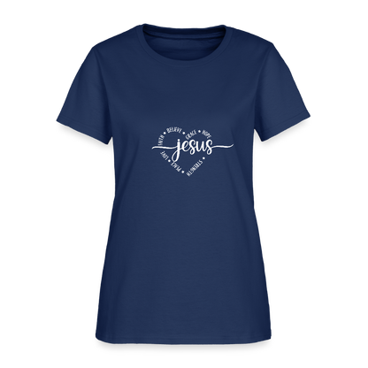 Jesus Heart - Women's T-Shirt -  blue dusk