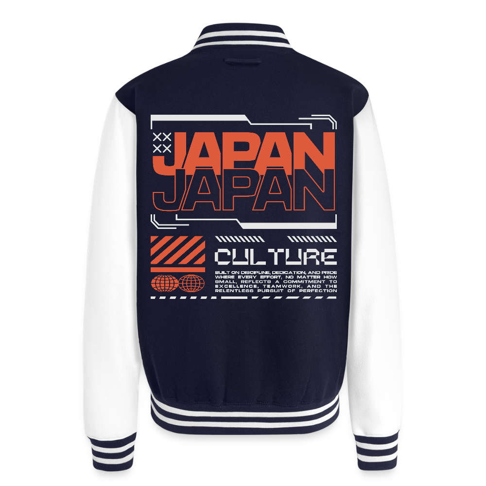 Japan Culture - Letterman Jacket - navy/white