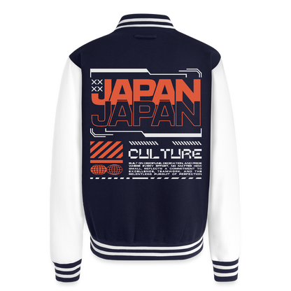 Japan Culture - Letterman Jacket - navy/white