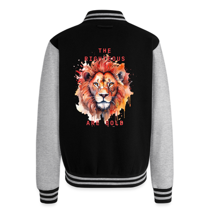 Bold Lion -  Letterman Jacket - black/heather grey