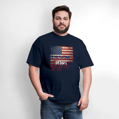 USA Drip Flag - Men's T-Shirt - navy